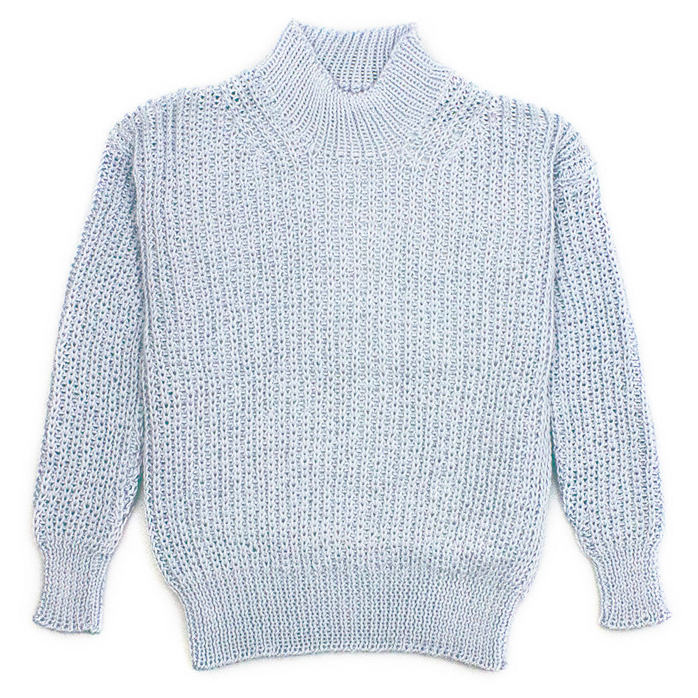 Fishermans rib jumper with fashioned neck shaping