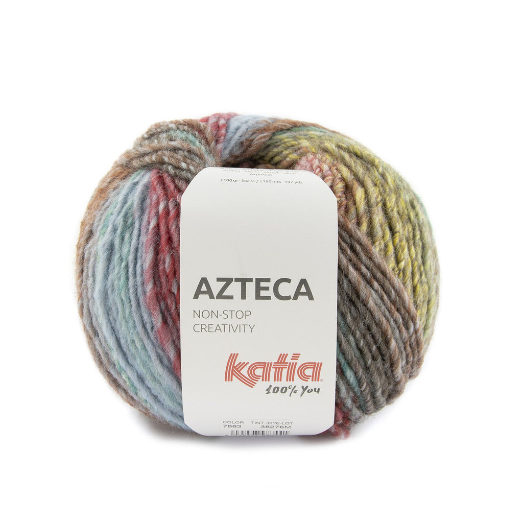 azteca wool katia red blue brown yellow